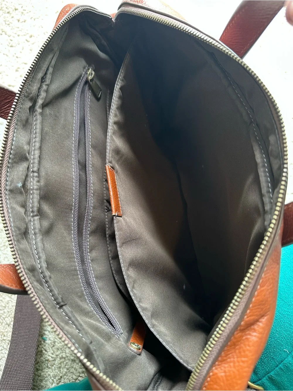 Fossil Men's Leather Laptop Bag in Chestnut Brown